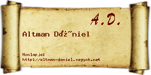 Altman Dániel névjegykártya